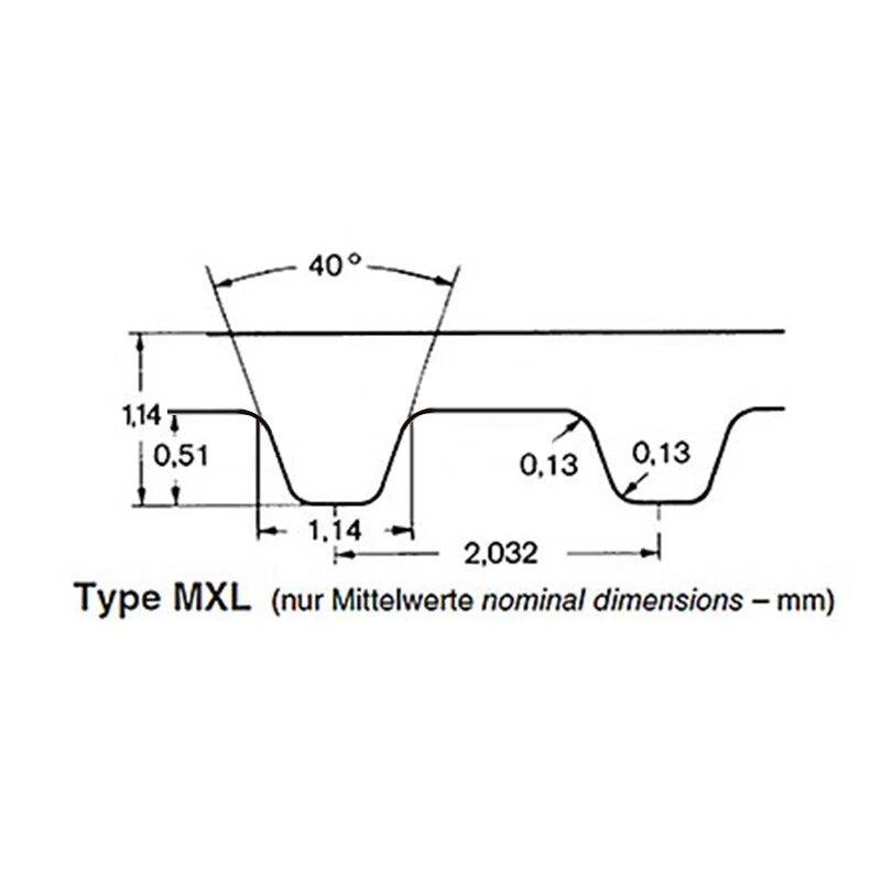 MXL Timing Belt Rubber Closed Loop | 2.032mm Pitch | 6mm & 10mm Width | B27MXL–B225MXL