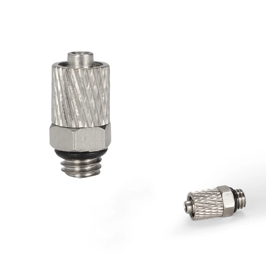 Pneumatic Straight Hose Fitting — Male Thread Push-In Connector (3mm–6mm OD)