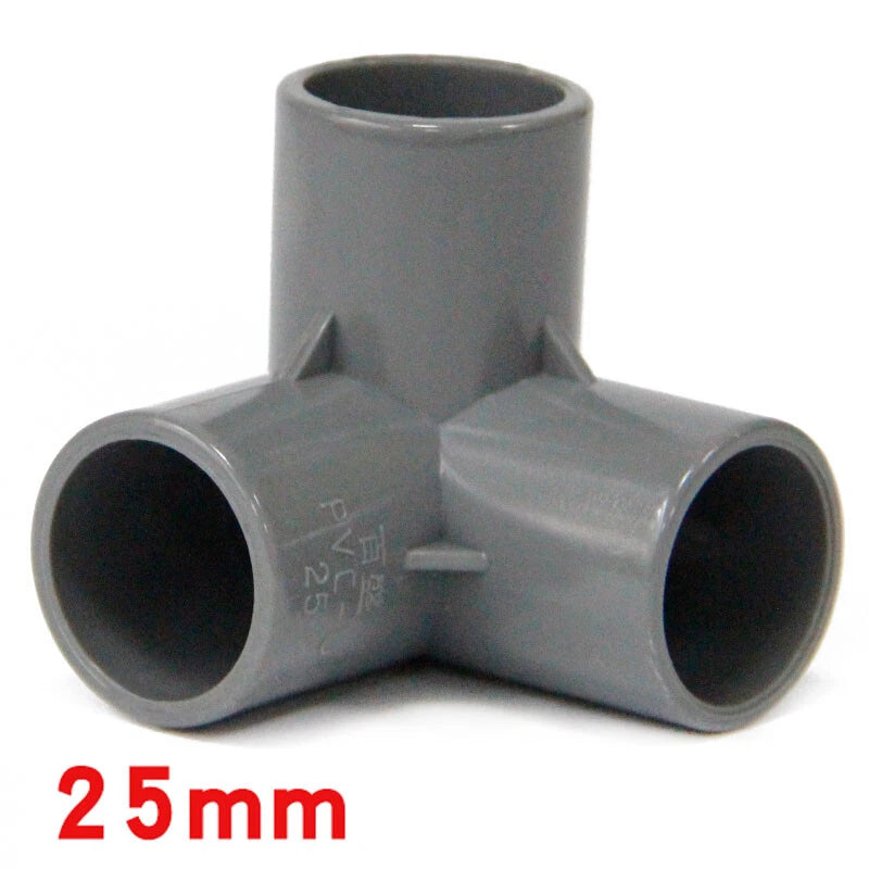 PVC 3-Way Grey Equal Connector Socket 20 25 32 40 50mm Pressure Pipe Fittings