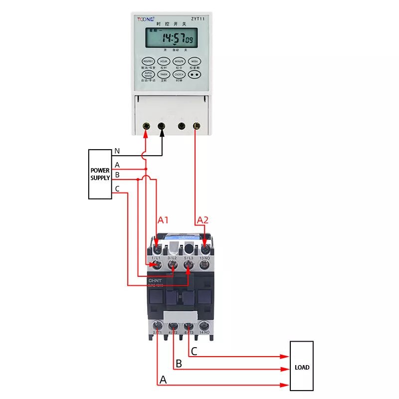 Time Switch AC 220V Timer + Contactors 2.2KW - 25KW for Street lights Billboards - HomeDIYer