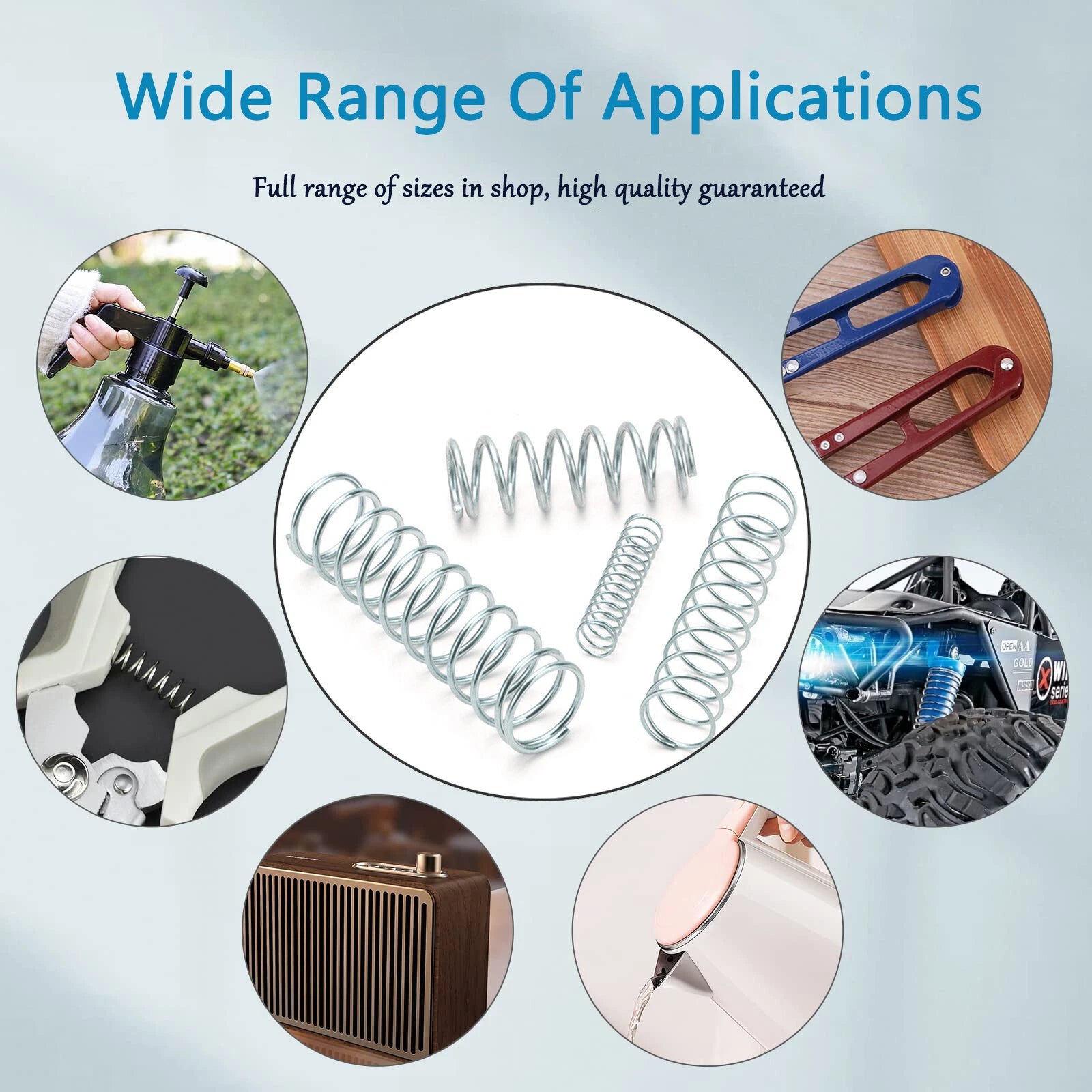 72A Galvanized Steel Springs 0.6mm Wire, OD 5 - 11mm Compression Spring 60-100mm