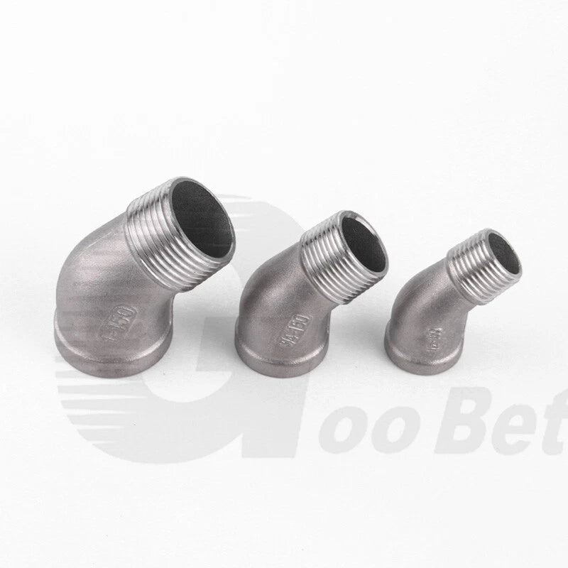 Stainless Steel 45° Elbow Pipe Fitting | 1/4"-2" BSP Male Female Thread | 304 SS Equal Elbow