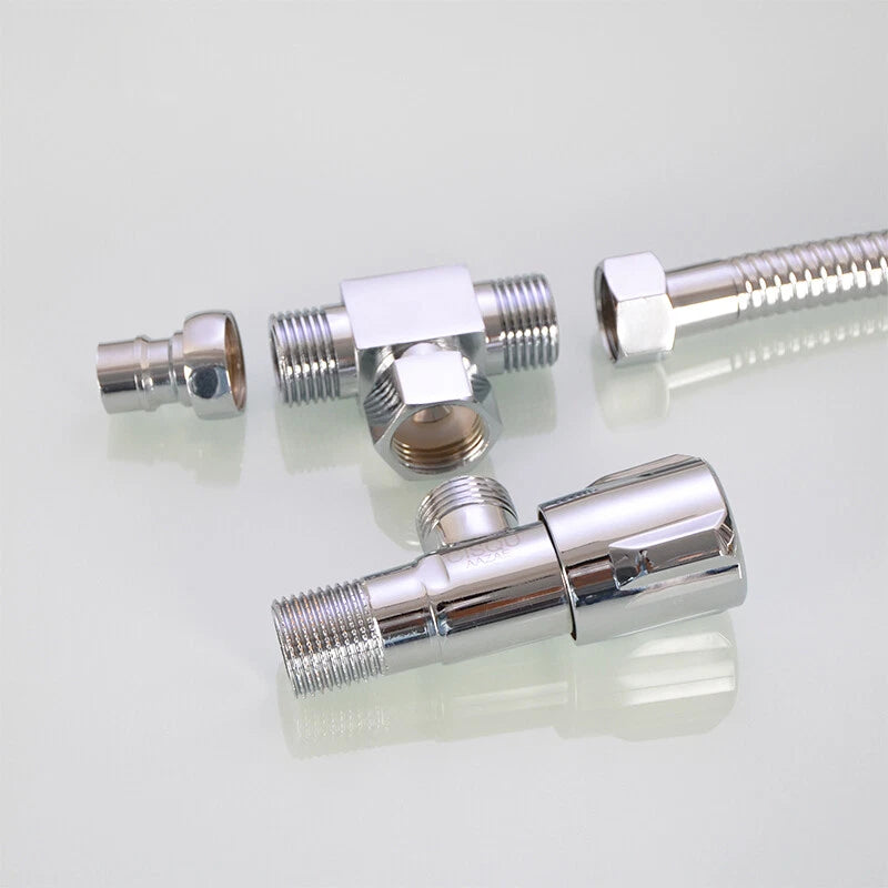 Copper Nickel Plated Diverter Valve Adapter Connector for Hose & Bath Shower