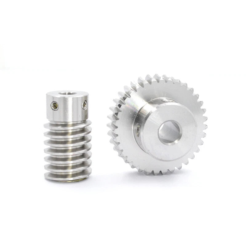 1 Module 15T to 60T Gear Stainless Steels Worm Wheel Gear & Worm Gear Shaft