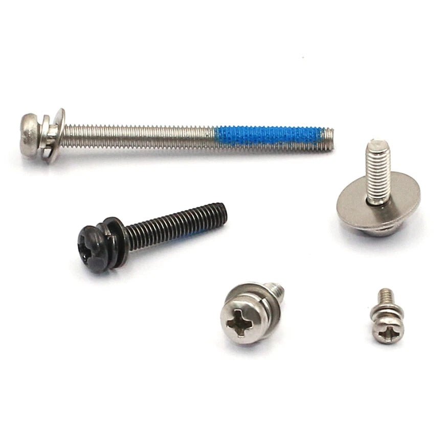 Stainless Steel Phillips Pan Head Screws with Flat and Spring Washers M1.6 to M5 - HomeDIYer