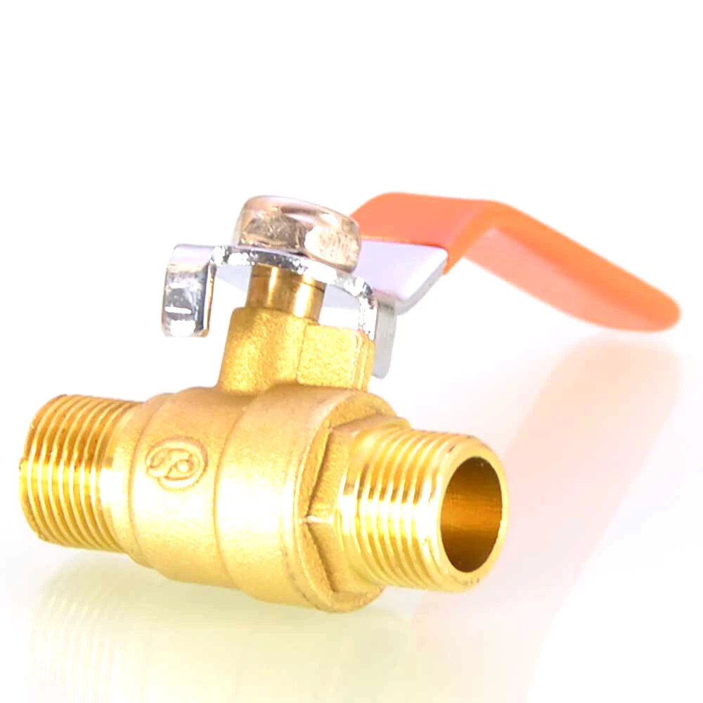 Brass Ball Valve Air Compressor Pipe Fittings — NPT 1/4" 3/8" 1/2" 3/4"