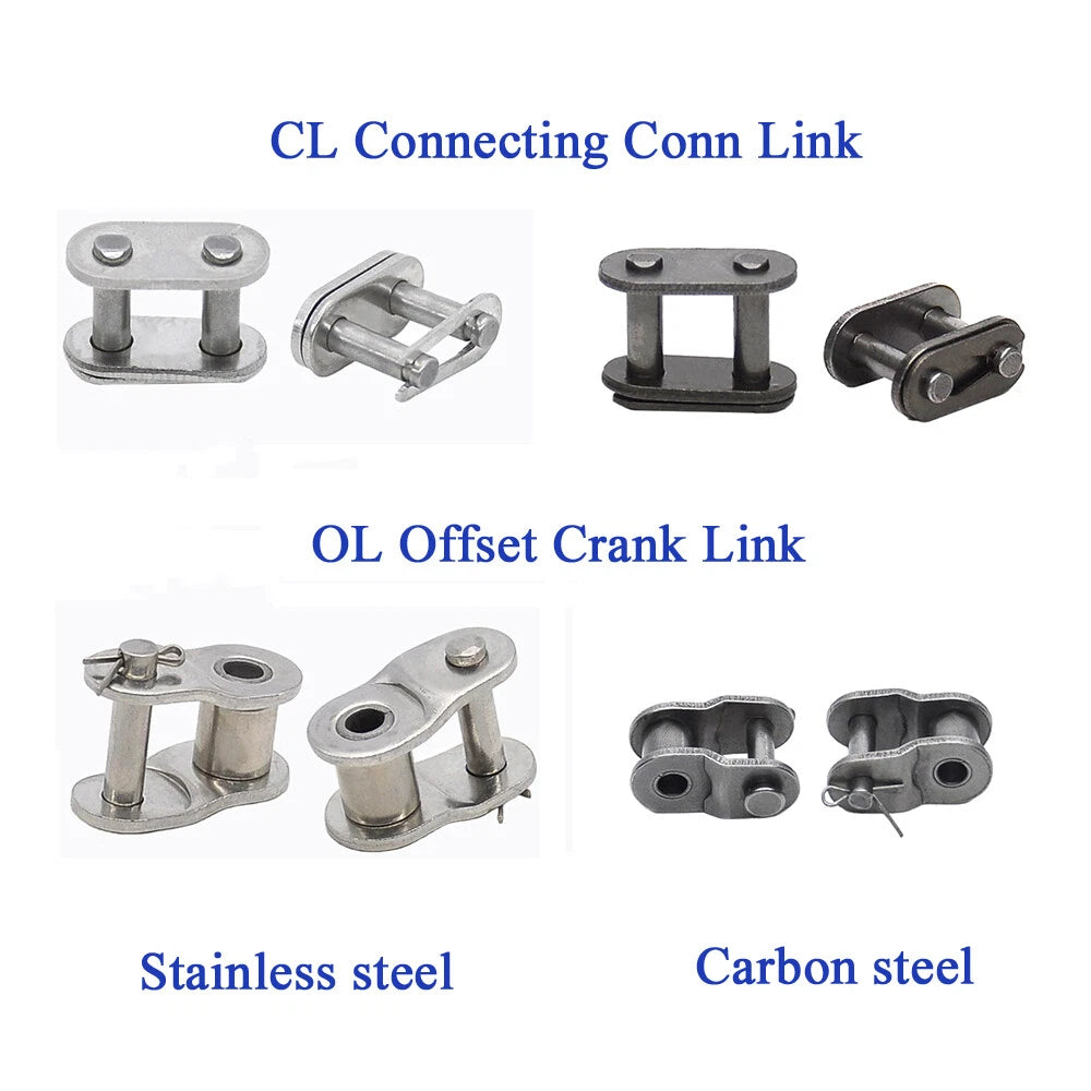 Roller Chain American/British Standard 1.5 Or 5 Metres + CL OL Connecting Links