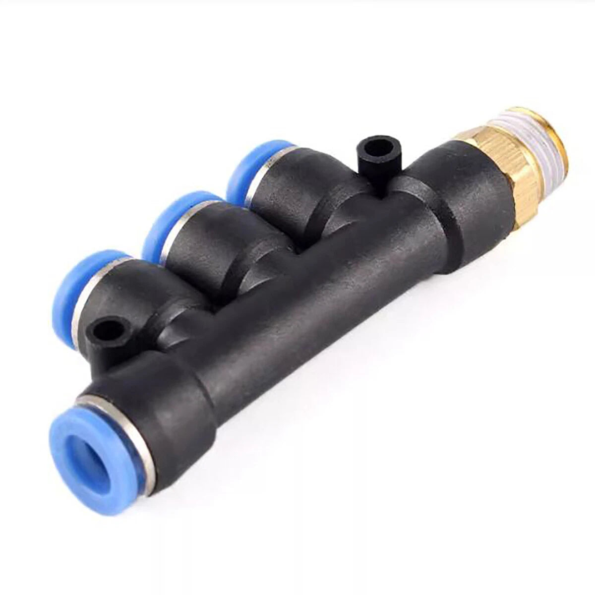 Pneumatic 5-Way Manifold Push-In Fitting | Male Stud to Hose Tube Connector