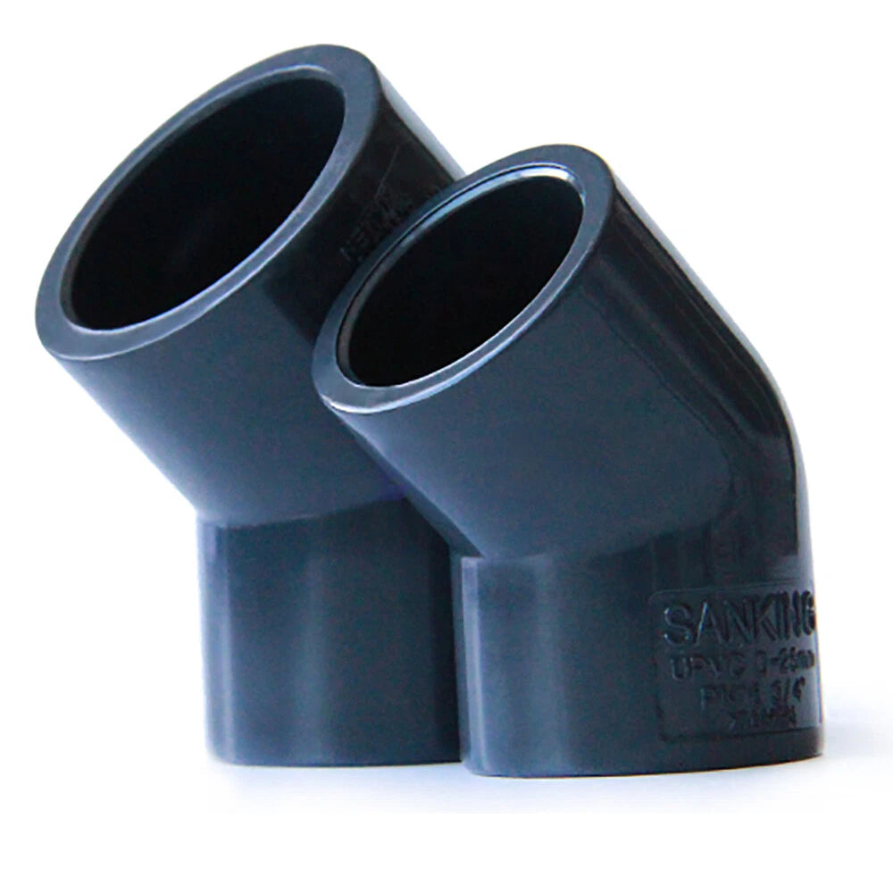 Black PVC Pipe 45° Elbow Plumbing Fittings Connector Coupling Water 20-110mm