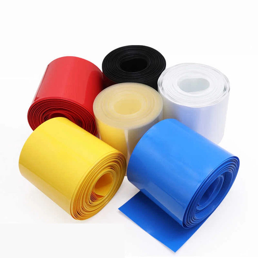 PVC Heat Shrink Tubing 7mm to 115mm – 1M Flat Width Insulation Wrap