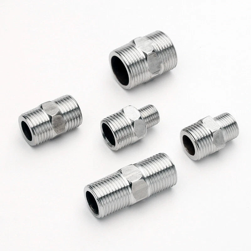 201 Stainless Steel BSP Barrel Nipples — Male Thread Straight & Reducing Pipe Fittings