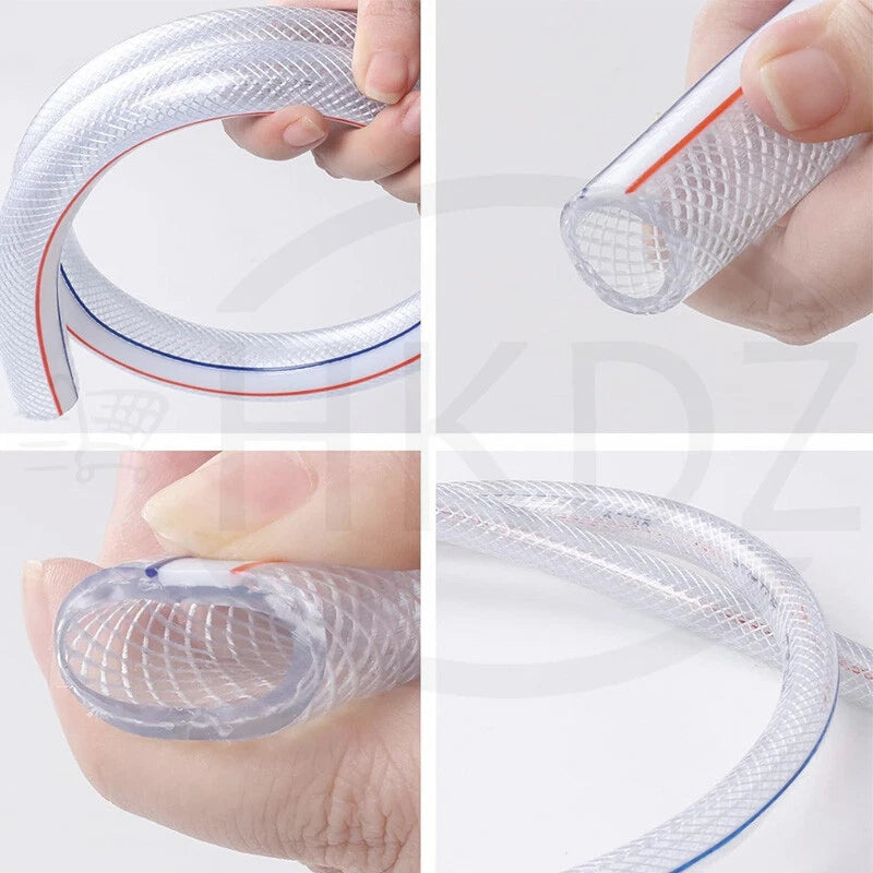 Clear Flexible PVC Braided Hose Pipe — Food Grade, Reinforced, Water Oil Air Tube