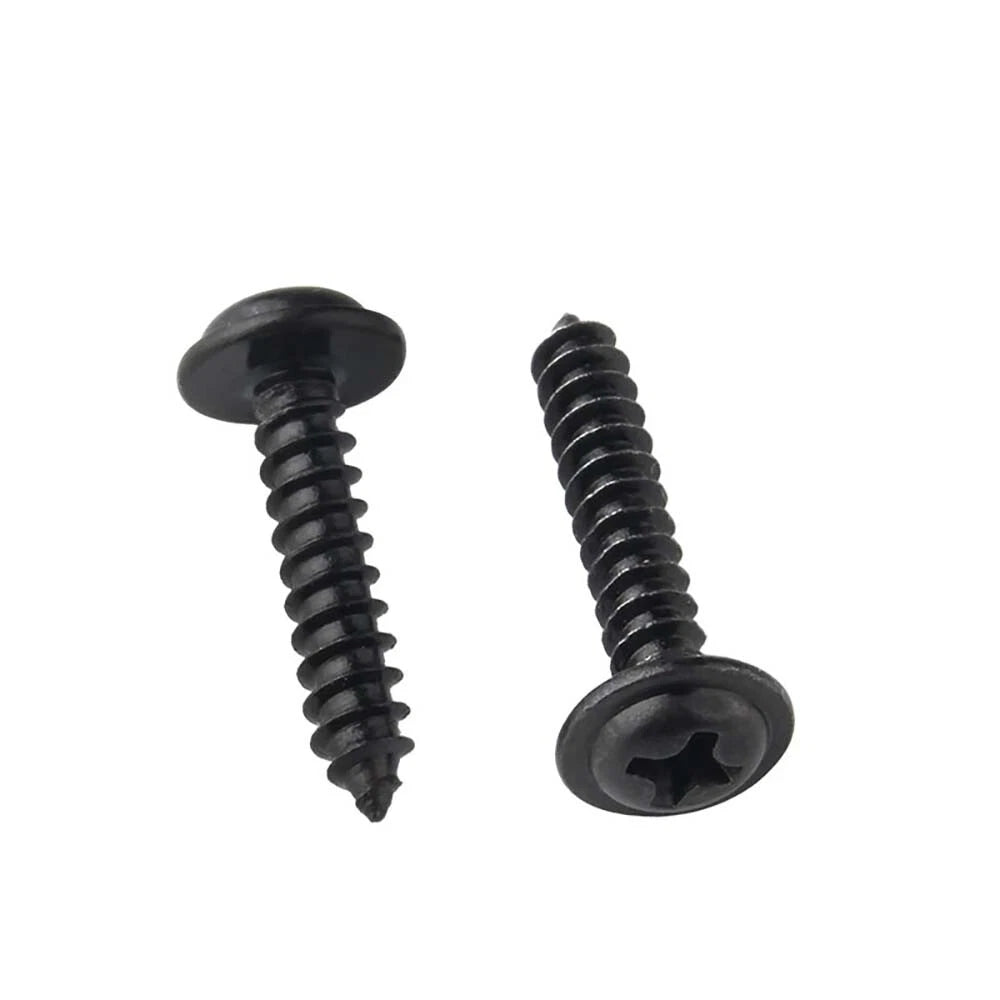 Black Phillips Flanged Head Self Tapping Screws – M1.2–M5 Carbon Steel