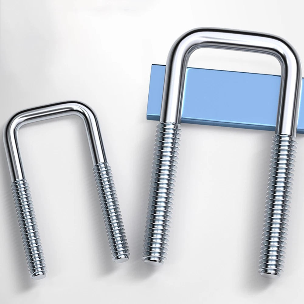 Square U-Bolts Galvanized Carbon Steel Fixing Clamp Bolt M6 M8 M10 M12 M14 M16
