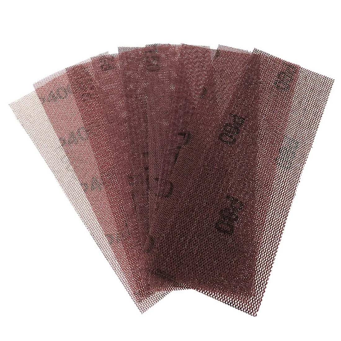 70x198mm Mesh Sanding Sheets — P80 to P1000 Grit Hook & Loop Sandpaper for Detail Sanders