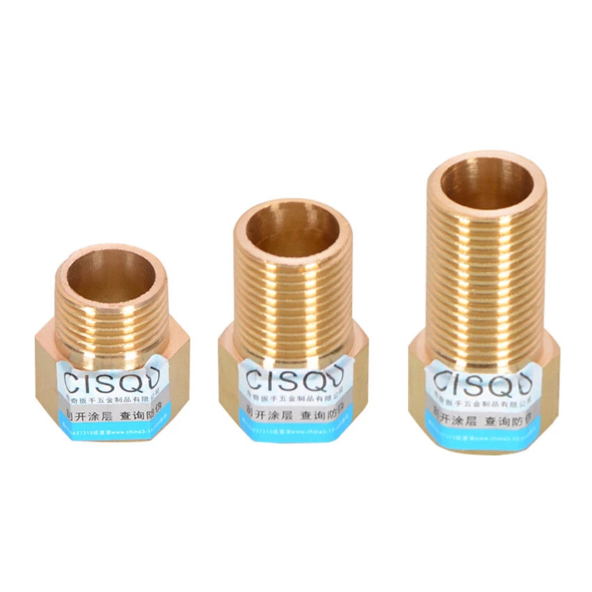 BSP Brass Pipe Adapter — Female to Male Thread, Hex & Octagon Body, Multiple Sizes