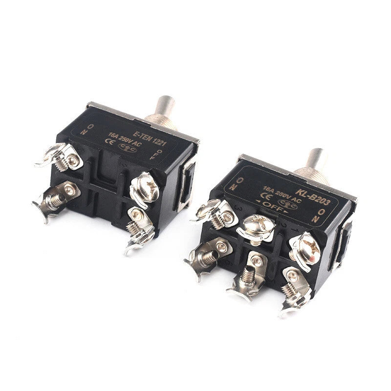 Heavy Duty Toggle Switch 250V ON/OFF — E-TEN Series (2/3/4/6 Pin, Momentary, Waterproof Cover)