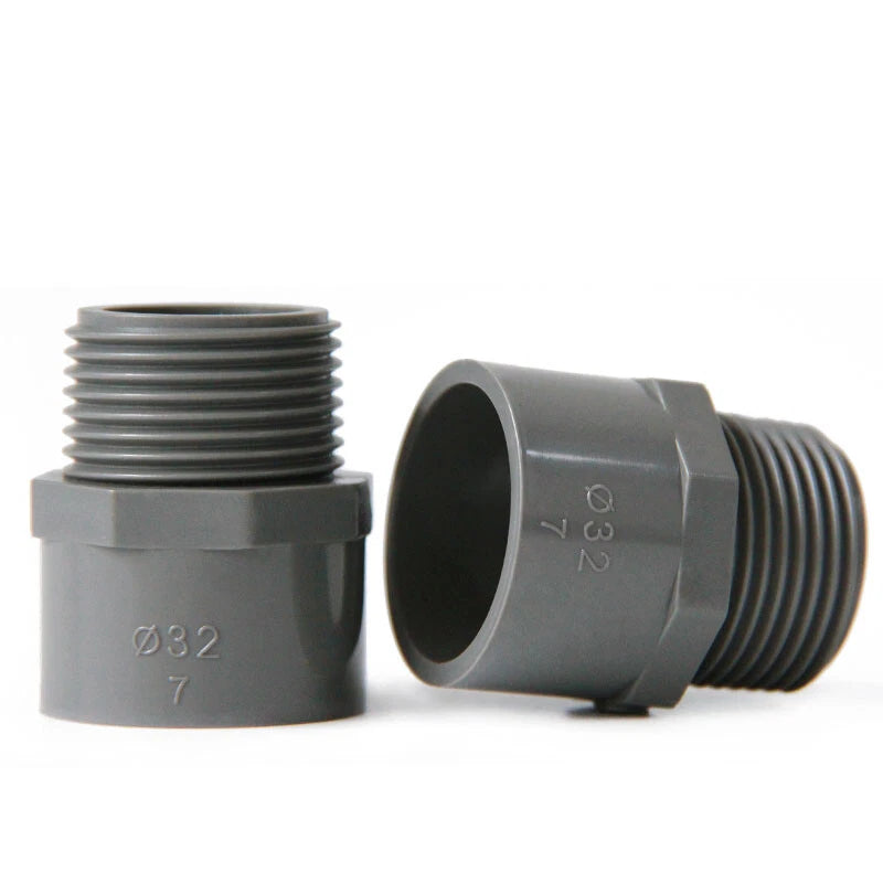 1 2" to 2" PVC Nipples Threaded Pipe Fittings Connector BSP Male Adapter Grey