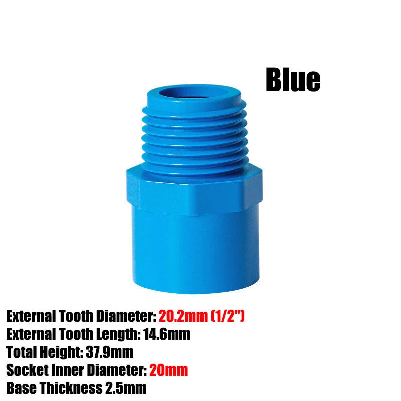 1 2" to 4" PVC Nipples Threaded Pipe Fittings Connector BSP Male Adapter Blue