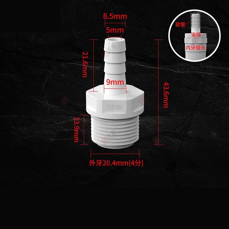 Hosetail Connector Fitting Barbed Male BSP Plastic Pond Pool Hose Pipe Adaptor