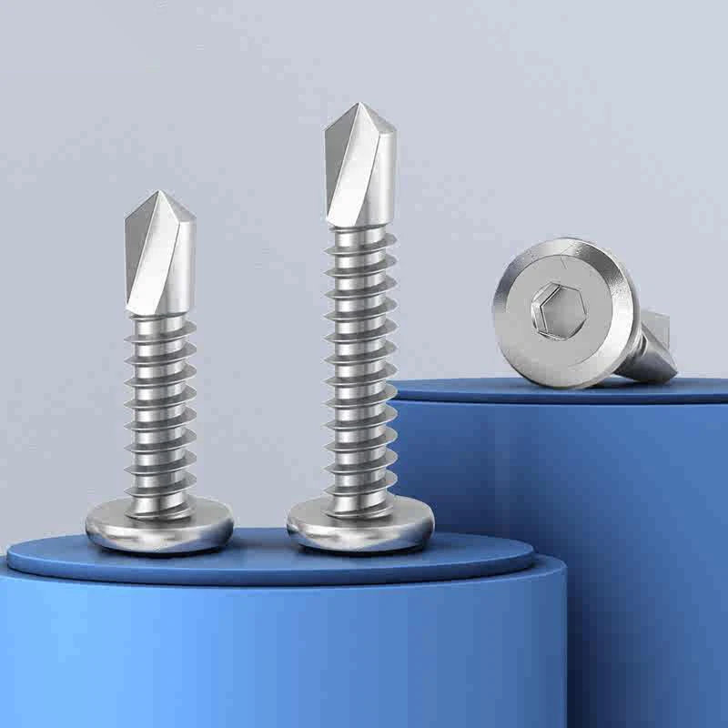 M5.2 M6.3 Hex Socket Flat Head Self‑Drilling Screws – 410 Stainless Steel