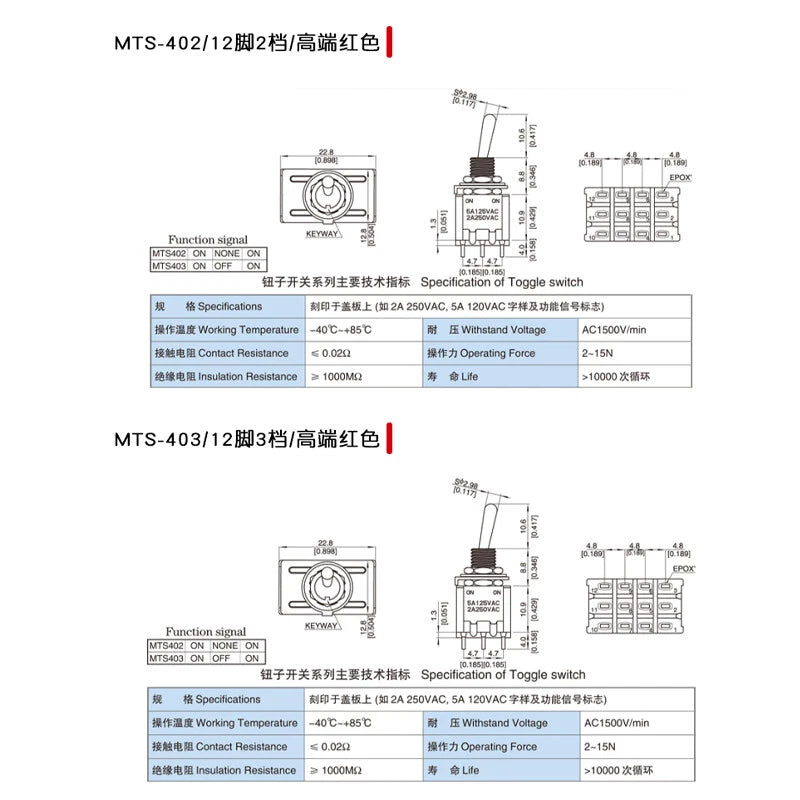 Mini Toggle Switch ON-ON ON-OFF-ON 3 6 9 12 Pin – Dashboard & Model Railway