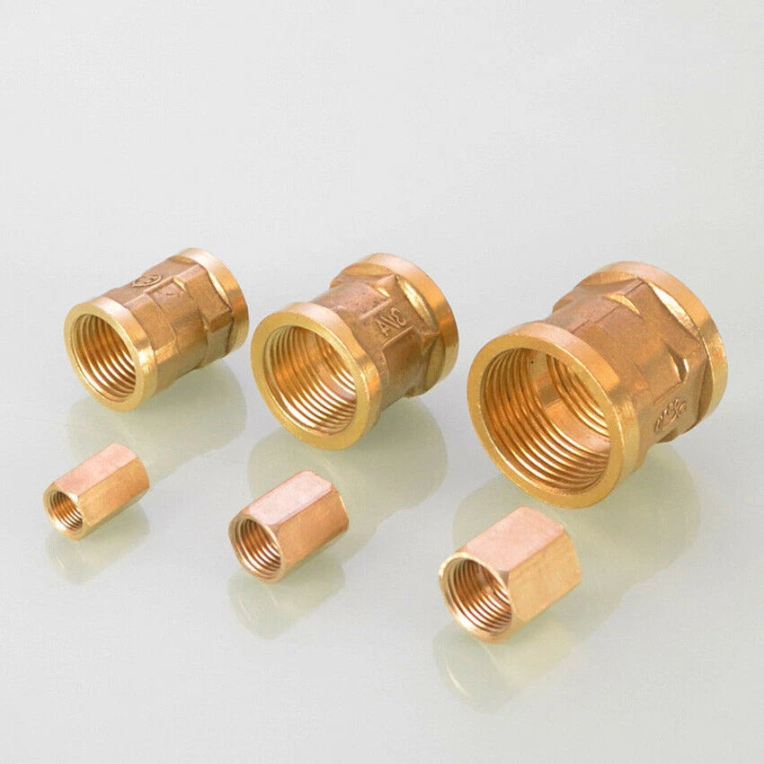 Female Thread Brass Coupling Adapter — Straight & Reducer Pipe Fittings