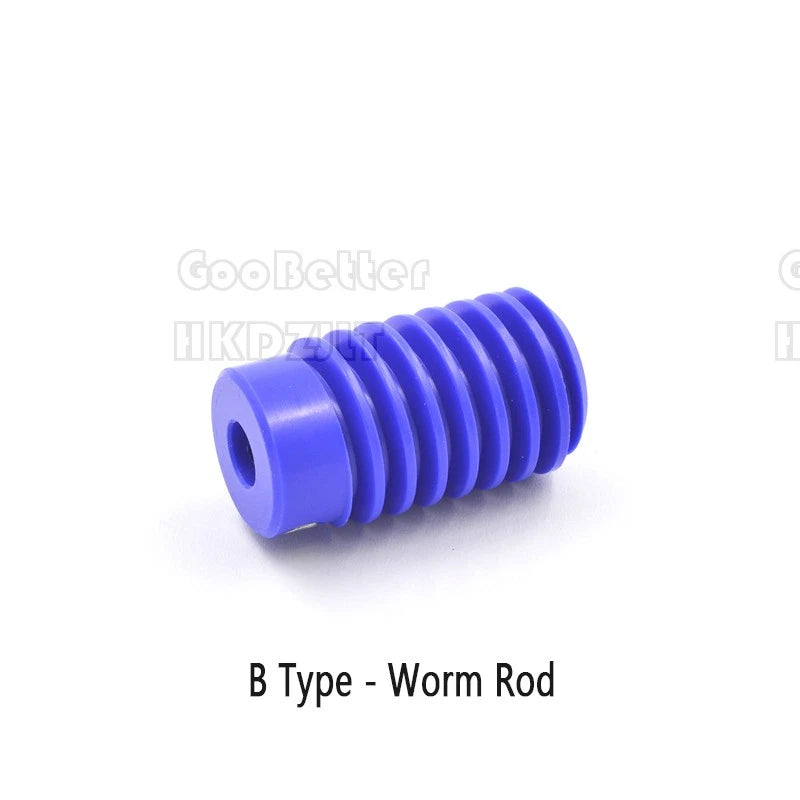 Mod 0.5 1 Nylon Plastic Worm Gear Wheel 15 - 80 Tooth Nylon Worm Shaft Precision