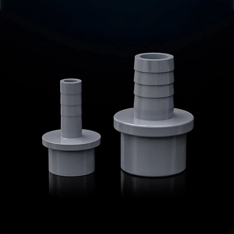 5mm to 63mm Hose Nozzle PVC Plastic Pipe Fittings Barb Connectors Sleeve Grey