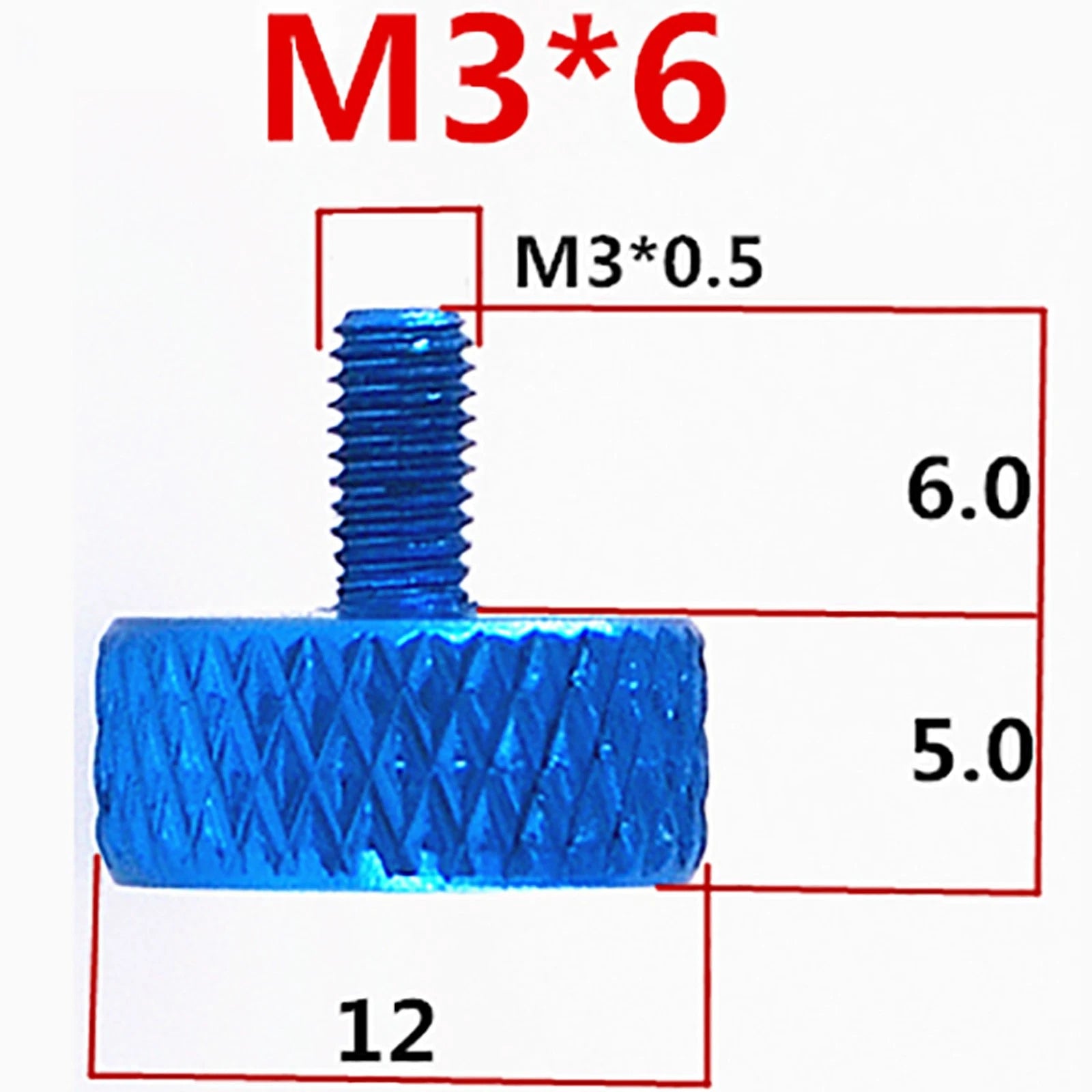 Colorful Thumb Knurled Screws M3 M3.5/6mm - 25mm Hand Tighten Grip Knob Bolts