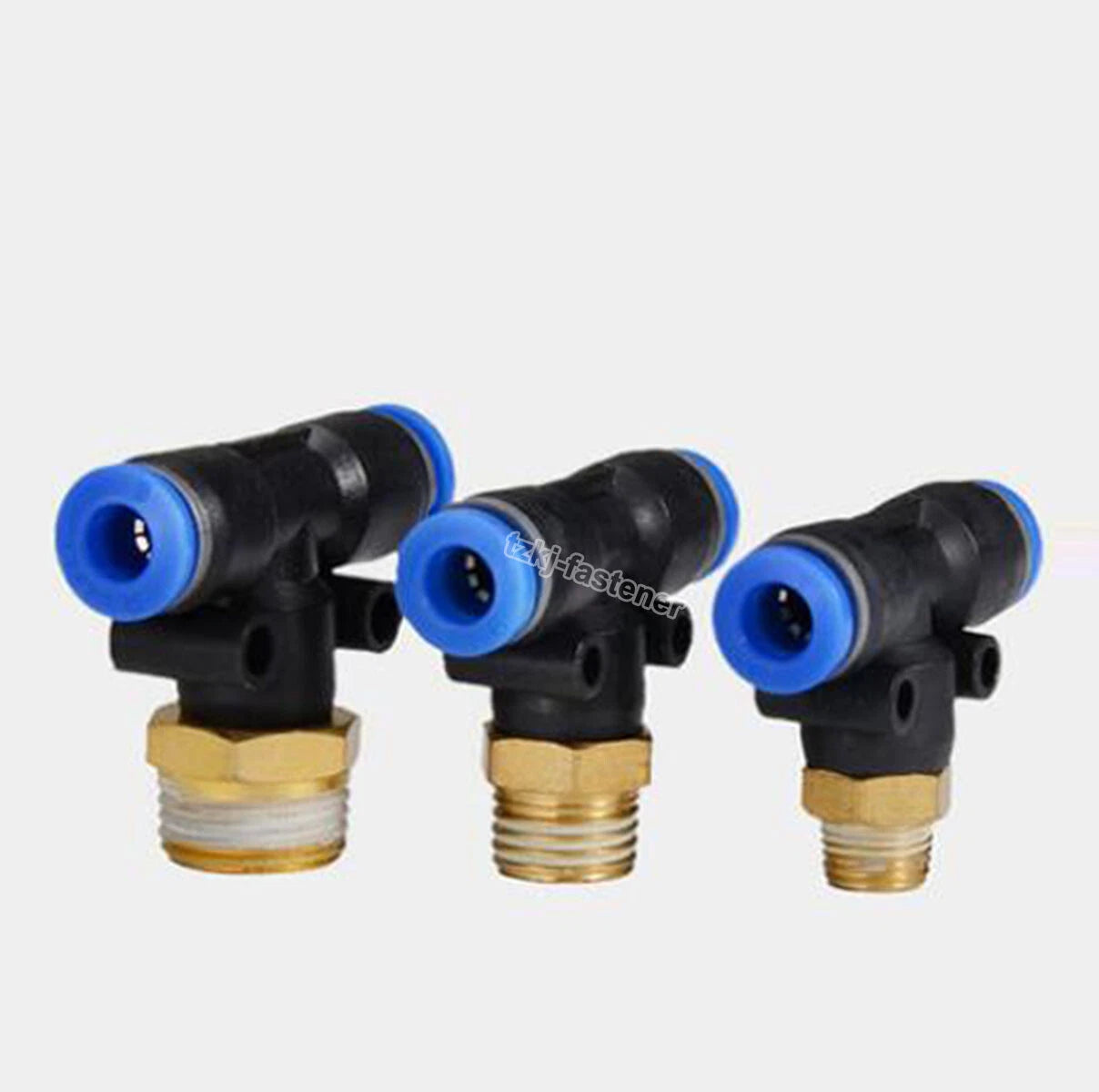 Pneumatic Tee "T" Connector BSP Male Thread 4mm-16mm Hose Tube Push-In Fittings