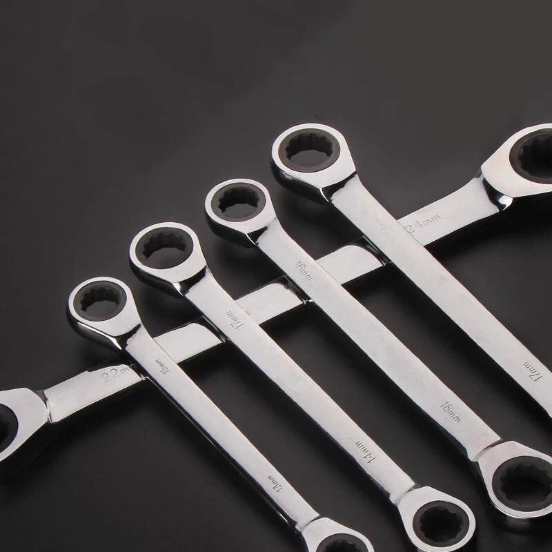 Ratchet Spanner Combination Double-End Metric Wrench Mirror Polished 6mm~24mm
