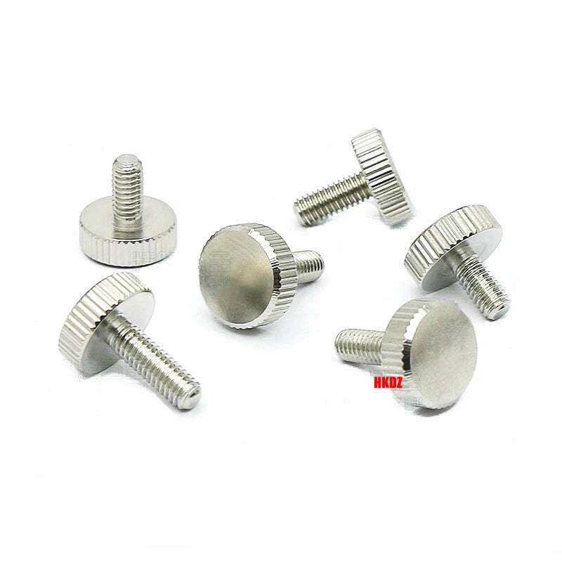 M3/M4 5mm to 20mm Flat Head Knurled Thumb Screws 303 Stainless Steel Hand Bolts