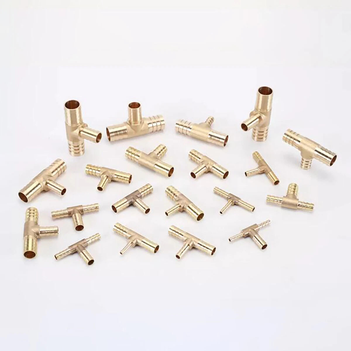 Brass Barbed T-Piece Hose Joiner Reducer Tee Connector — Air, Water & Fuel Fittings