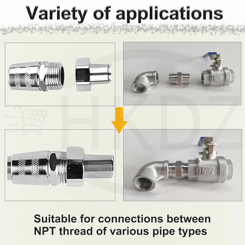 BSP Male to Male Stainless Steel Hexagon Nipple Pipe Fittings | 201 / 304 / 316 | 1/8" to 4"