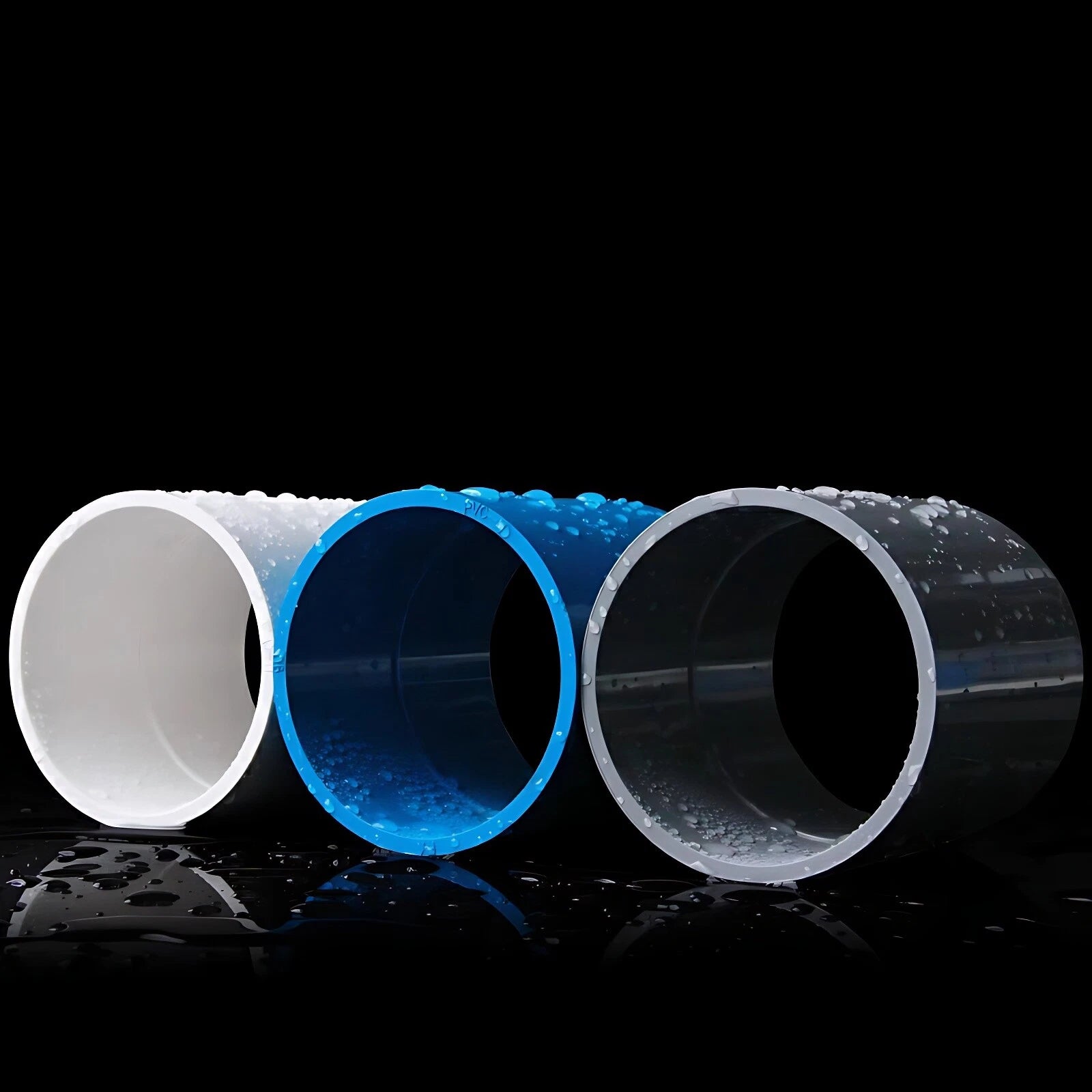 PVC Straight Pipe Coupling Socket — 16mm to 200mm, White / Blue / Grey