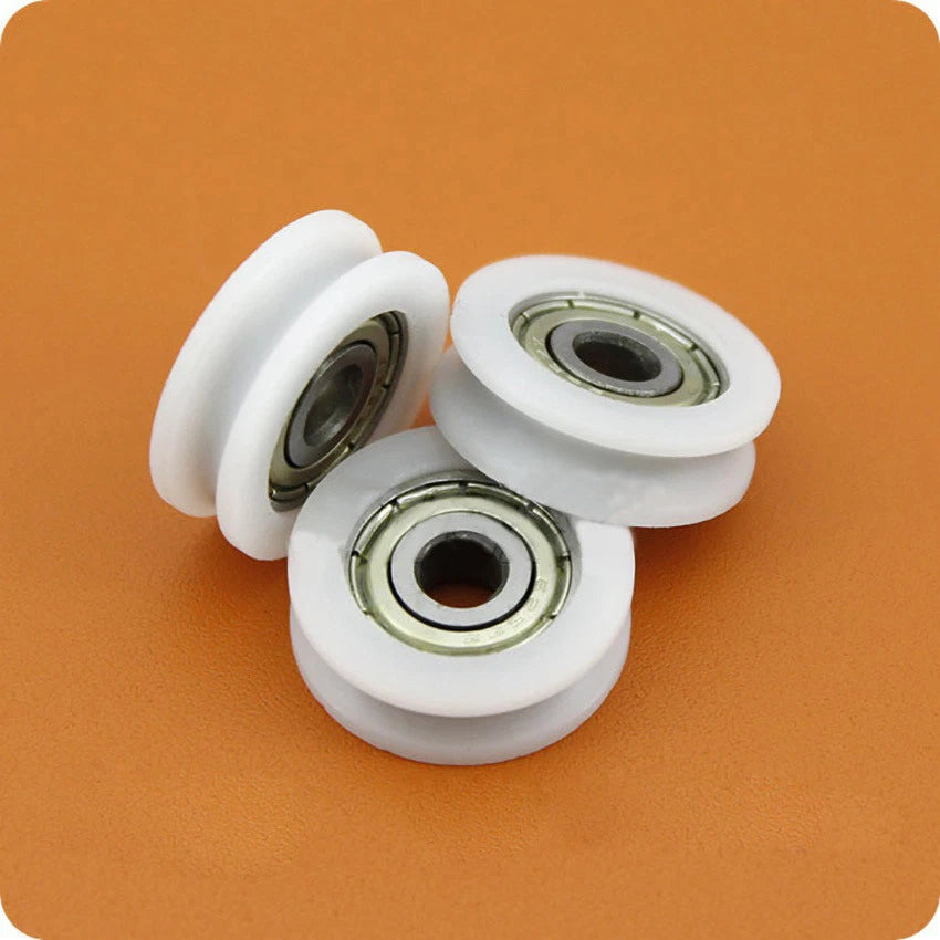 8x33x10mm U Groove Nylon Plastic Guide Pulley 608ZZ Ball Bearings Wheel