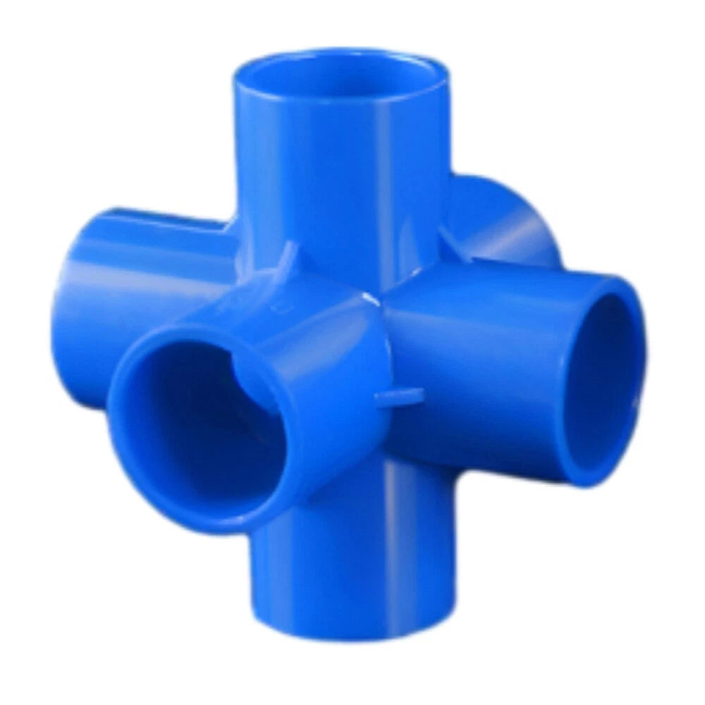 PVC Elbow Fitting 6 Way PVC Pipe Fittings Connector Furniture 20 25 32 40 50mm