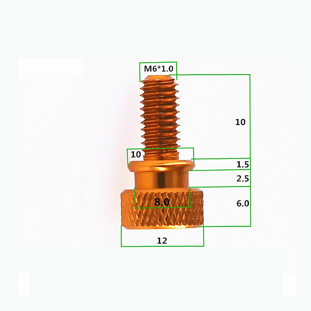 M6 x10mm Grip Knob Bolt Knurled Thumb Screw Flat Thumb Screws Hand Tighten Screw