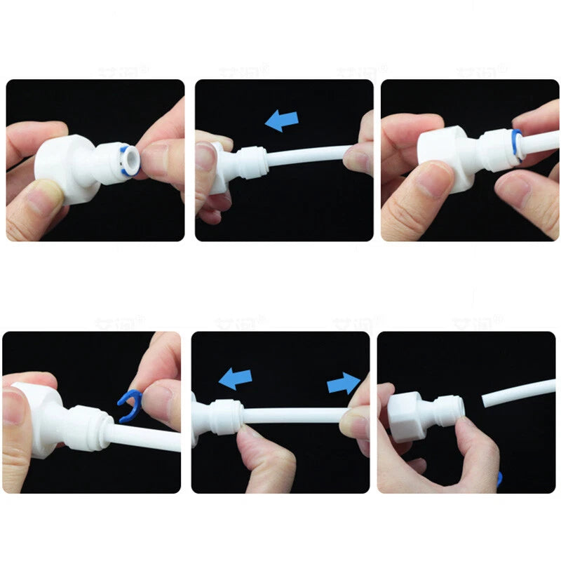 PE Tee Push-in Fitting T Connector for Water Purifier Tubing 1/4" 3/8"
