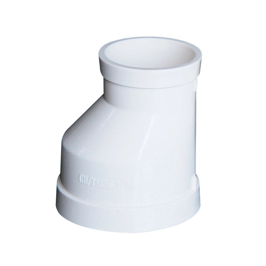 50mm-160mm PVC Drainage Pipe Eccentric Reducer Adapter Connector Fittings White