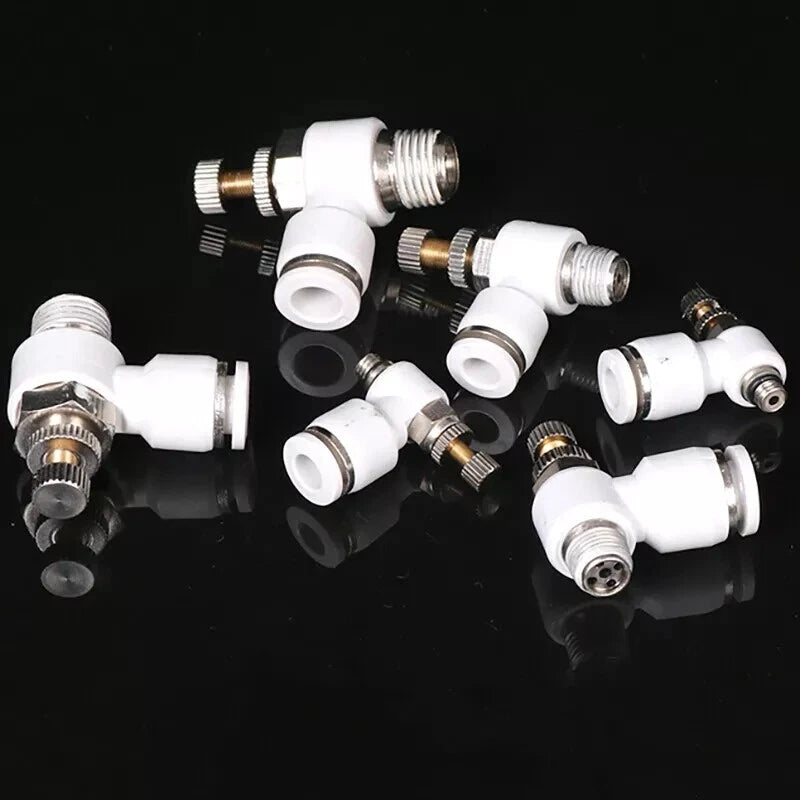 Nylon Pneumatic L-Shape Flow Control Valve | Push-Fit Hose Tube Connector