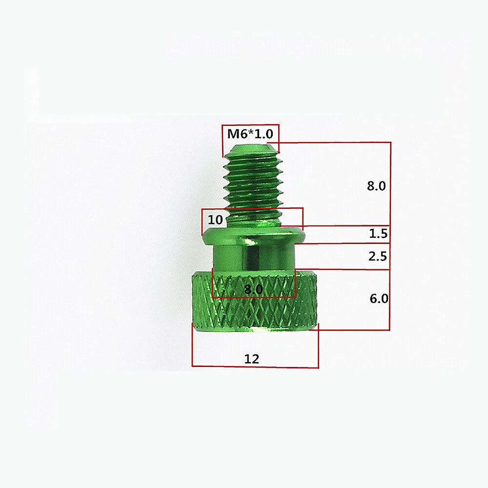 M6 x 8mm Grip Knob Bolt Knurled Thumb Screw Flat Thumb Screws Hand Tighten Screw