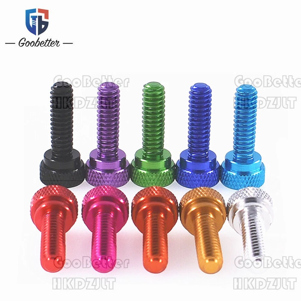 1/4 - 20 x 20mm Knurled Thumb Screws – Anodized Aluminum, 10 Colors - HomeDIYer