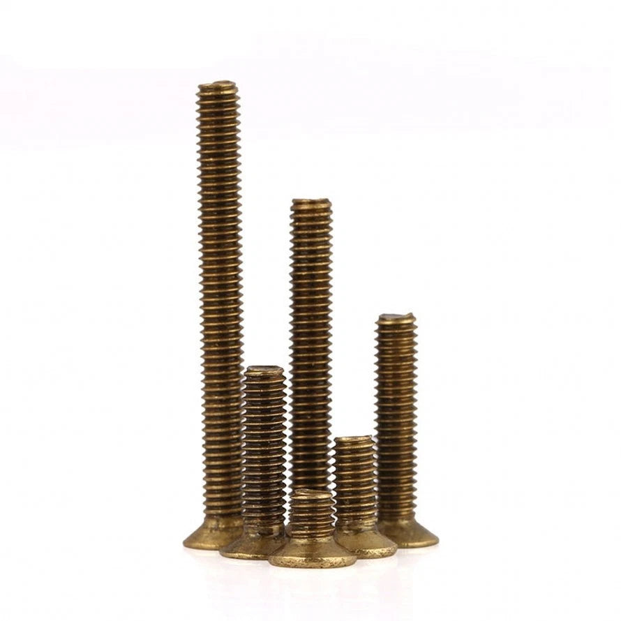 Solid Brass Flat Countersunk Phillips Machine Screws — M4, 6mm–40mm