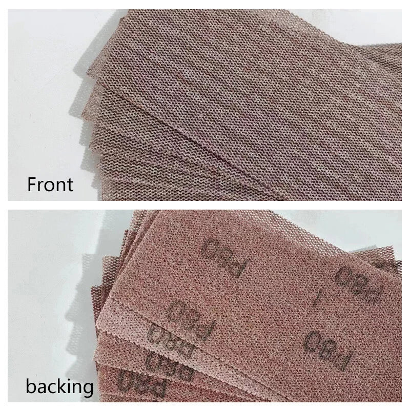 93x230mm Rectangular Mesh Sanding Sheets — P80 to P1000 Grit Hook & Loop Sandpaper for Half‑Sheet Sanders