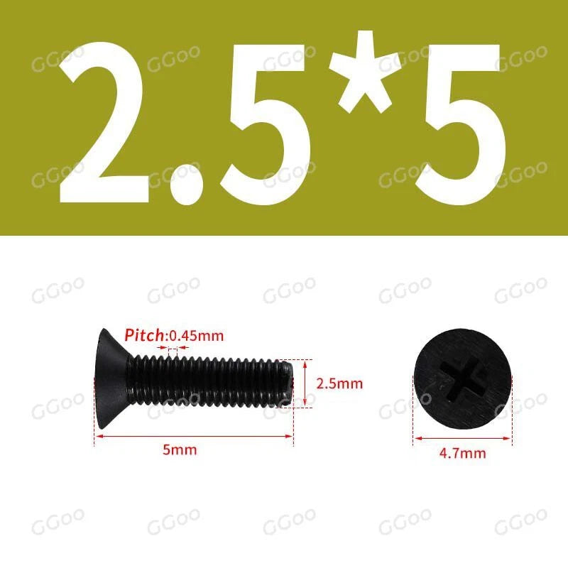 Nylon Countersunk Phillips Screws M2.5–M8, PA66 Non-Conductive Corrosion-Free