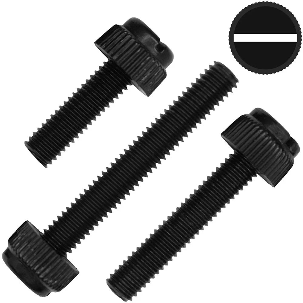 Black Nylon Thumb Screws — PA66 Knurled Slotted Head, M3 M4 M5 M6 M8