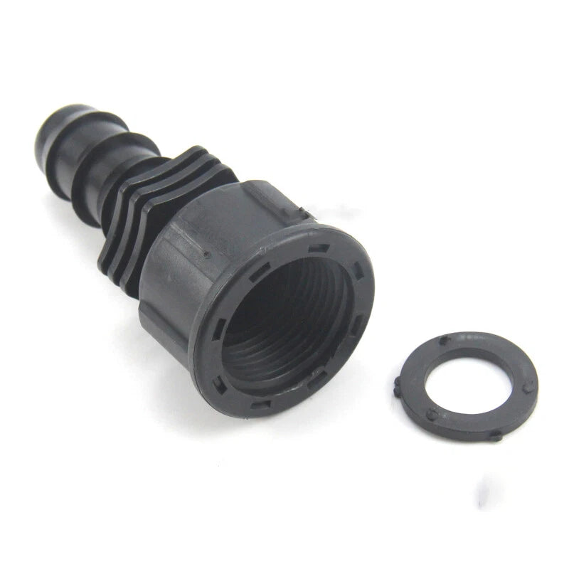 Female BSP Thread Hose Barb Straight Plastic Connector Fitting — 1/2" & 3/4" to 13mm / 16mm