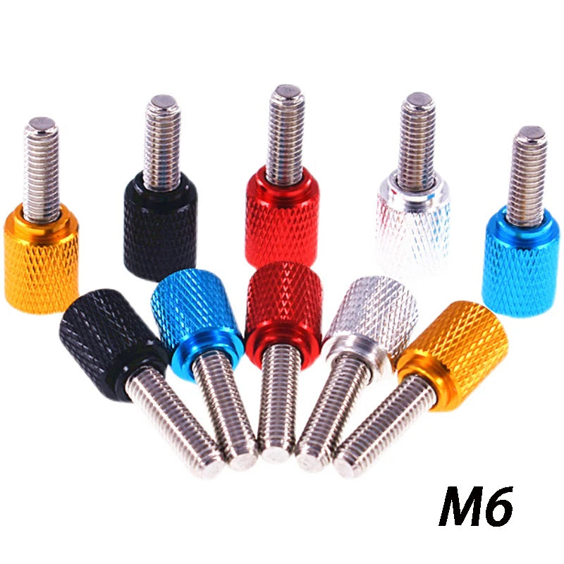 M6 Knurled Thumb Screws Aluminum Alloy Hand Grip Knob & Stainless Steel Screws